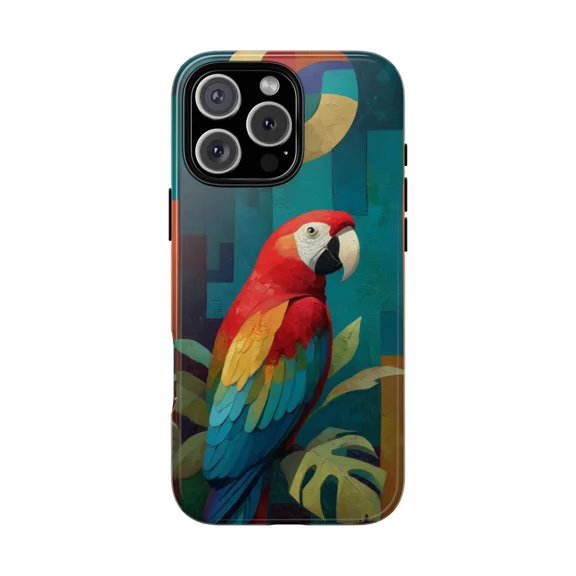 Tropical Parrot Jungle Colorful Bird Artistic Case for iPhone 17 16 15 14 13 12 11 Pro Max A00502