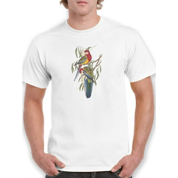 Tropical Parrots Iv T-Shirt Men -John Gould Designs, Male 4X-Large