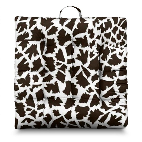 Tropical Pattern Floor Cushion - Oversized Square Meditation Pillow for Adults, Unique Abstract Design with Resilient & Supportive Filling