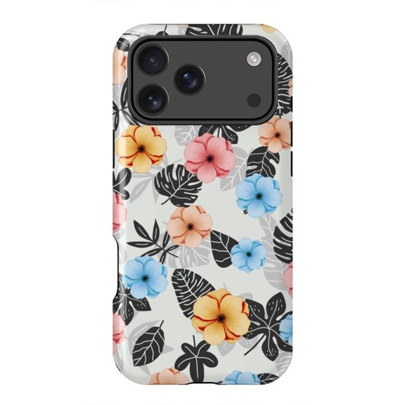 Tropical Patterns Exotic Palm Leaves Jungle Theme Case with iPhone 17 16 15 14 13 12 11 Pro Max