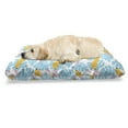thumbnail image 1 of Tropical Pet Bed, Monstera Leaves Bananas and Paint Spots in Pastel Colors Summer Vibes, Resistant Pad for Dogs and Cats Cushion with Removable Cover, 24" x 39", Sky Blue Mustard Blush, by Ambesonne, 1 of 4