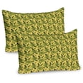 thumbnail image 1 of Tropical Pillow Sham Set of 2, Energetic Print of Exotic Leaves and Branches, Quality Microfiber Bedding Item for All Seasons, 26" x 20", Yellow Olive Green, by Ambesonne, 1 of 3