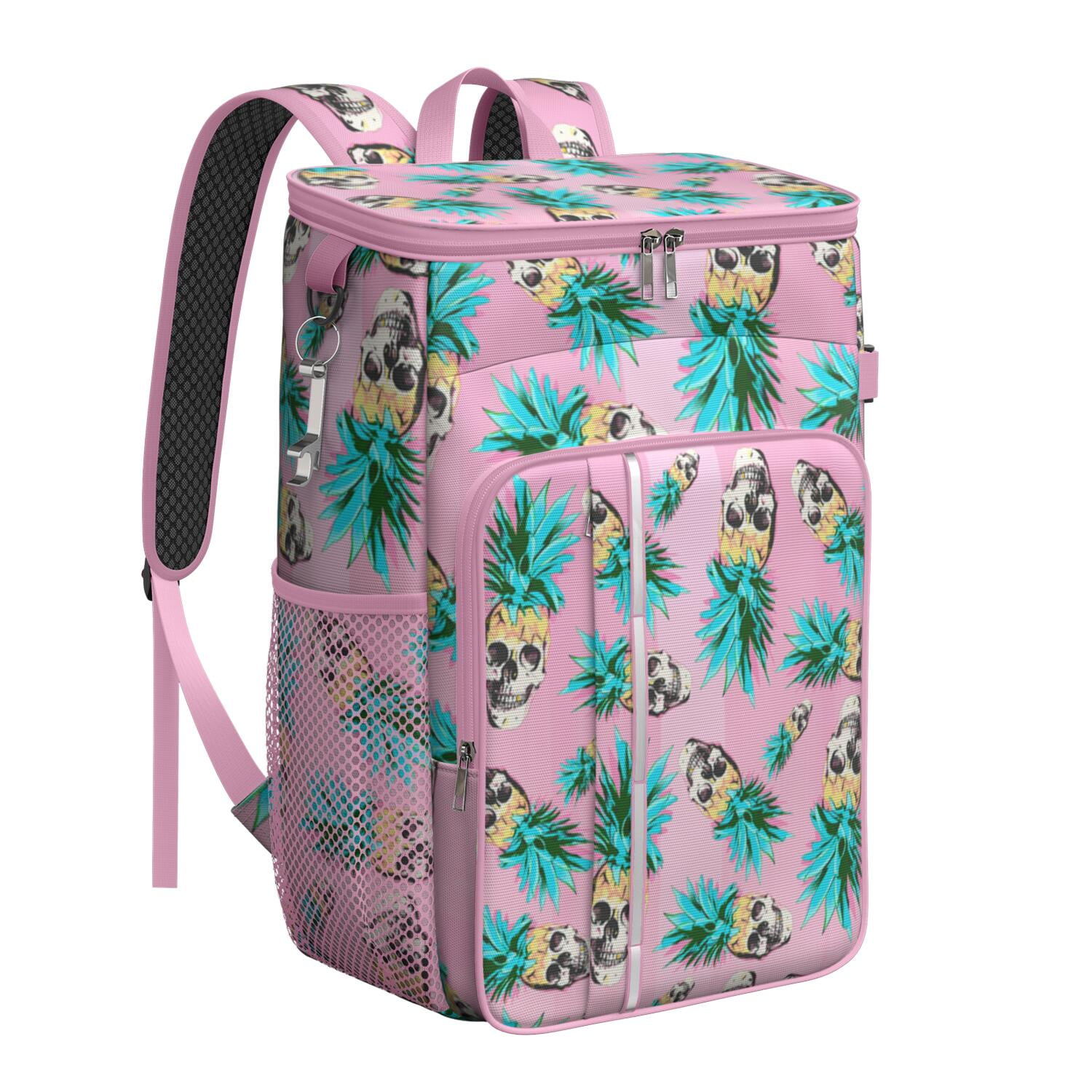 Tropical Pineapple Aesthetic Cooler Backpack, Leakproof 