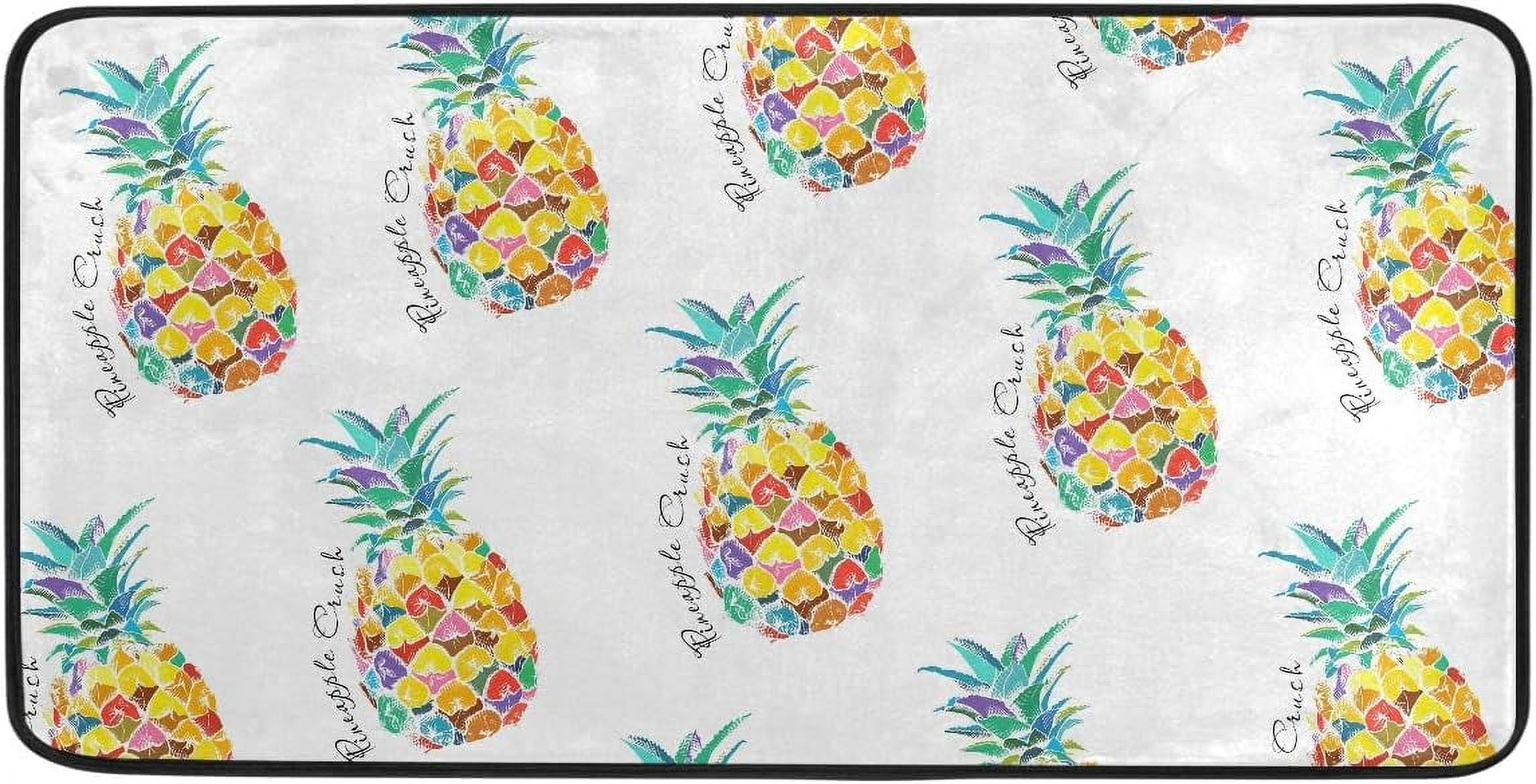 Tropical Pineapple Anti Fatigue Kitchen Floor Mat, Colorful Pineapple