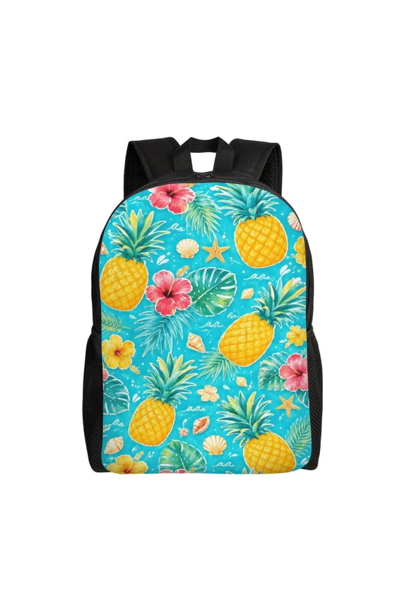Tropical Pineapple Backpack Full Front Print Travel Laptop Bag for Men and Women