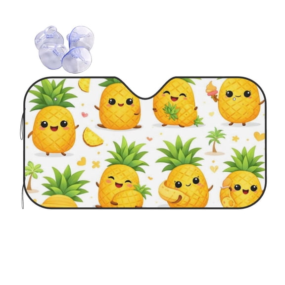 Tropical Pineapple Car Windshield Sun Shade Universal Fit Auto Sun Visor Protector