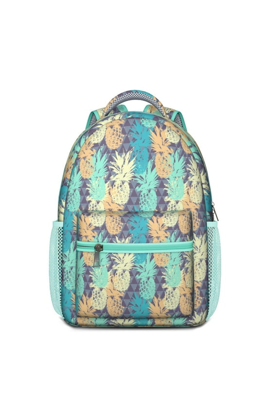 Tropical Pineapple Lover Backpack with Exotic Hawaii Fruit Pattern Summer Yellow Sunshine Print for School Use