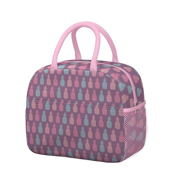 Tropical Pineapple Lunch Tote – Summer Fruit Design Reusable Insulated Cooler Bag for Work or Travel