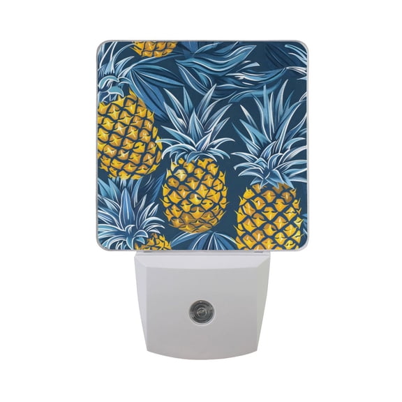 Tropical Pineapple Night Light 2 Pack LED Nightlight Plug into Wall Dusk to Dawn Sensor Soft White