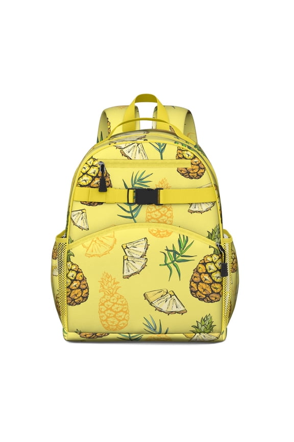 Tropical Pineapple Pattern Backpack - Durable Waterproof Book Bag with Spine-Protecting Ergonomic Design