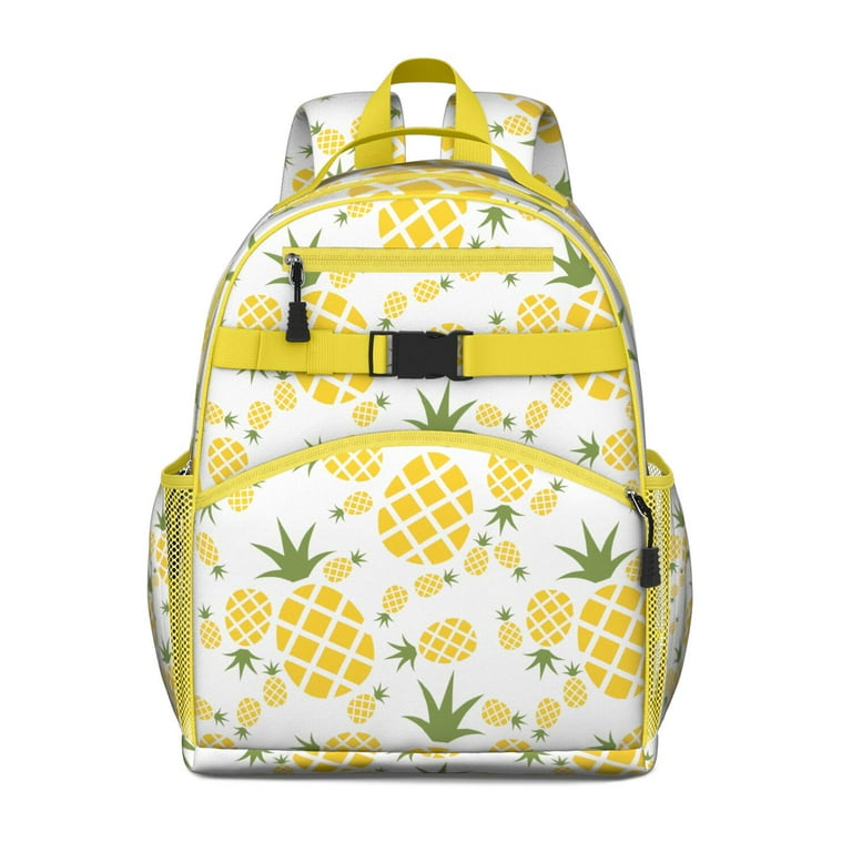 Tropical Pineapple Pattern Backpack Durable Waterproof Book Bag