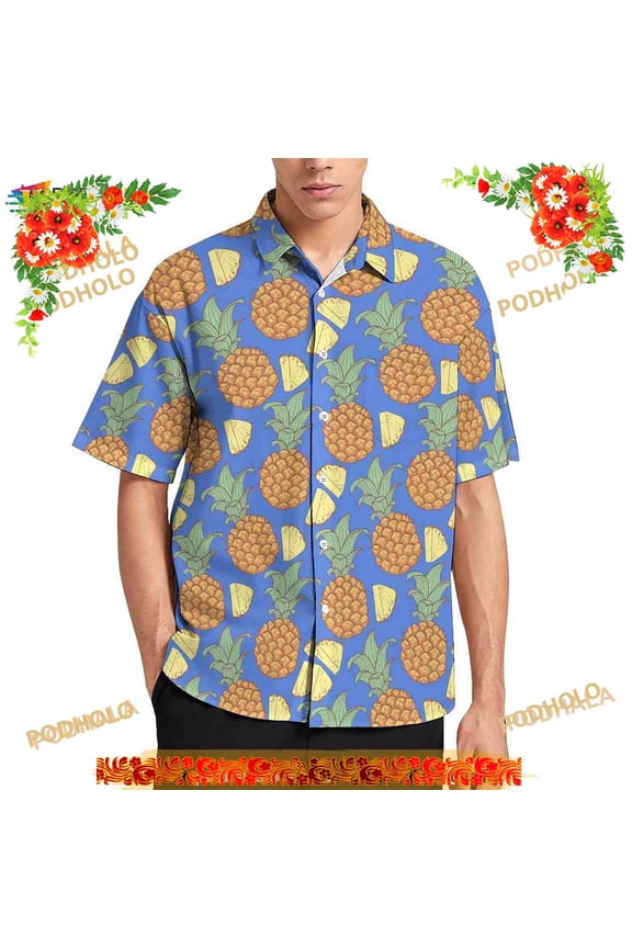 Tropical Pineapple Pattern Hawaiian Shirt