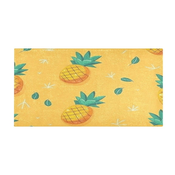 Tropical Pineapples 39x20" Bath Mat Carpet, Absorbent and Non-Slip for Kitchen or Bathroom, Quick-Drying