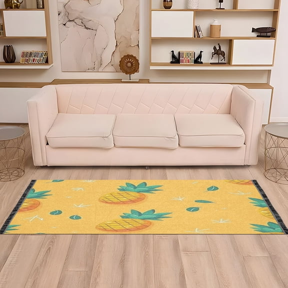 Tropical Pineapples 72x23.5" Bedroom Runner Rug, Durable and Non-Slip for Hallways and Living Rooms