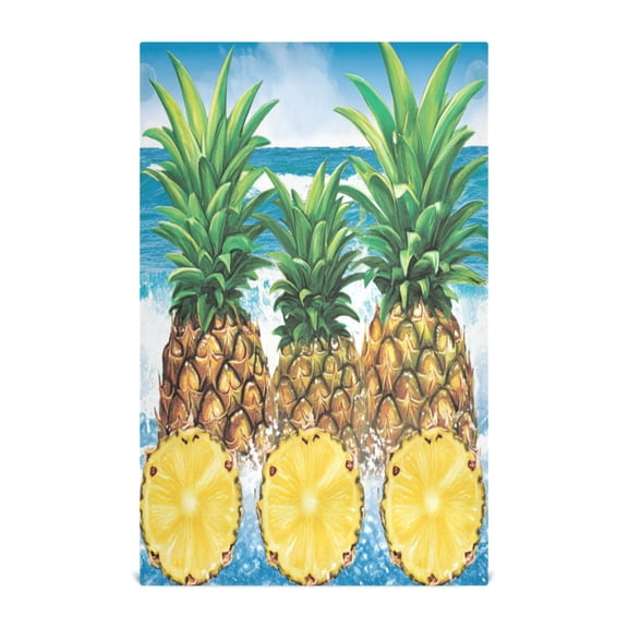 Tropical Pineapples Pattern Decorative Waffle Towel Kitchen Dishcloth 28x18in Multi-Use Tea Towel