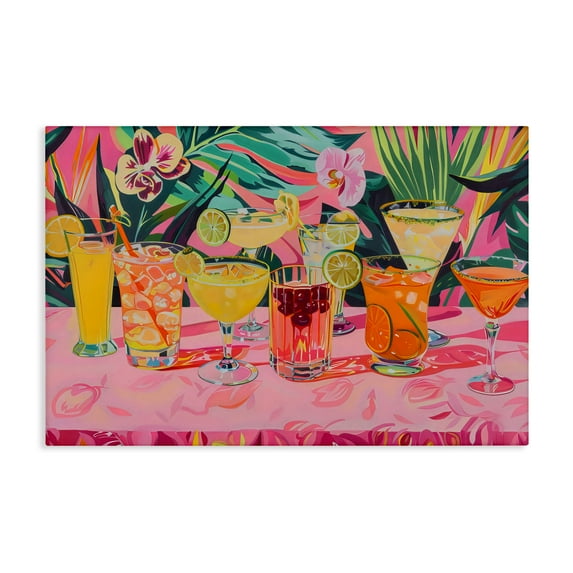 Stupell Industries Tropical Pink Cocktail Party Canvas Wall Art, design by LSR Design Studio