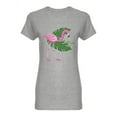 thumbnail image 1 of Tropical Pink Flamingo Bird Shaped T-Shirt Women -Image by Shutterstock, Female Medium, 1 of 2