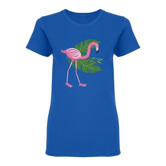 Tropical Pink Flamingo Bird Shaped T-Shirt Women -Image by Shutterstock, Female Medium