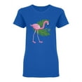 thumbnail image 1 of Tropical Pink Flamingo Bird Shaped T-Shirt Women -Image by Shutterstock, Female Small, 1 of 2