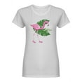 thumbnail image 1 of Tropical Pink Flamingo Bird Shaped T-Shirt Women -Image by Shutterstock, Female x-Large, 1 of 2