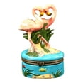 thumbnail image 1 of Tropical Pink Flamingo Flamingoes Trinket Box phb, 1 of 1