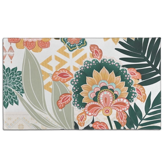 Tropical Pioneer Flower Pattern Door Rugs,Washable Non Slip Door Mats Indoor,Decorative Door Mats,Entry Mat Indoor for Entrance,Bedroom,Kitchen,Bathroom,17"x30"