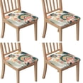 thumbnail image 1 of Tropical Pioneer Flower Pattern Seat Covers for Dining Room Chairs Set Of 4,Stretch Printed Washable Chair Seat Cover with Elastic Ties and Button,Removable Waterproof Couch Cushion Covers, 1 of 6
