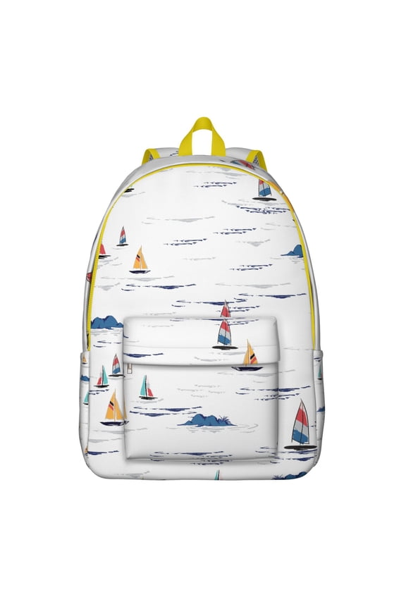 Tropical Plant Backpack, Hawaiian Aloha School Bag with Colorful Exotic Palm Leaves, Jungle Pattern, Vibrant Summer Floral Design