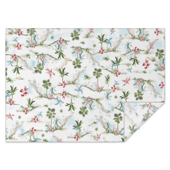 Tropical Plant Botanical Tablecloth,Wipeable Polyester Table Cover for Rectangle Tables,Durable Table Cloths Cute Tablecloths for Birthday Picnic Wedding Tea Party Decorations
