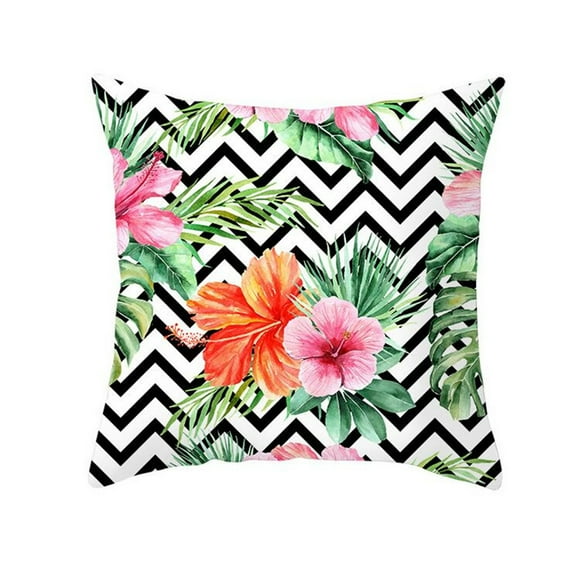 Tropical Plant Decorative Throw Pillow Case Cushion Cover 18''x18'' Pillowcase Pillowslip Protector Sham for Couch Sofa Home Bedroom Bed Patio Chair