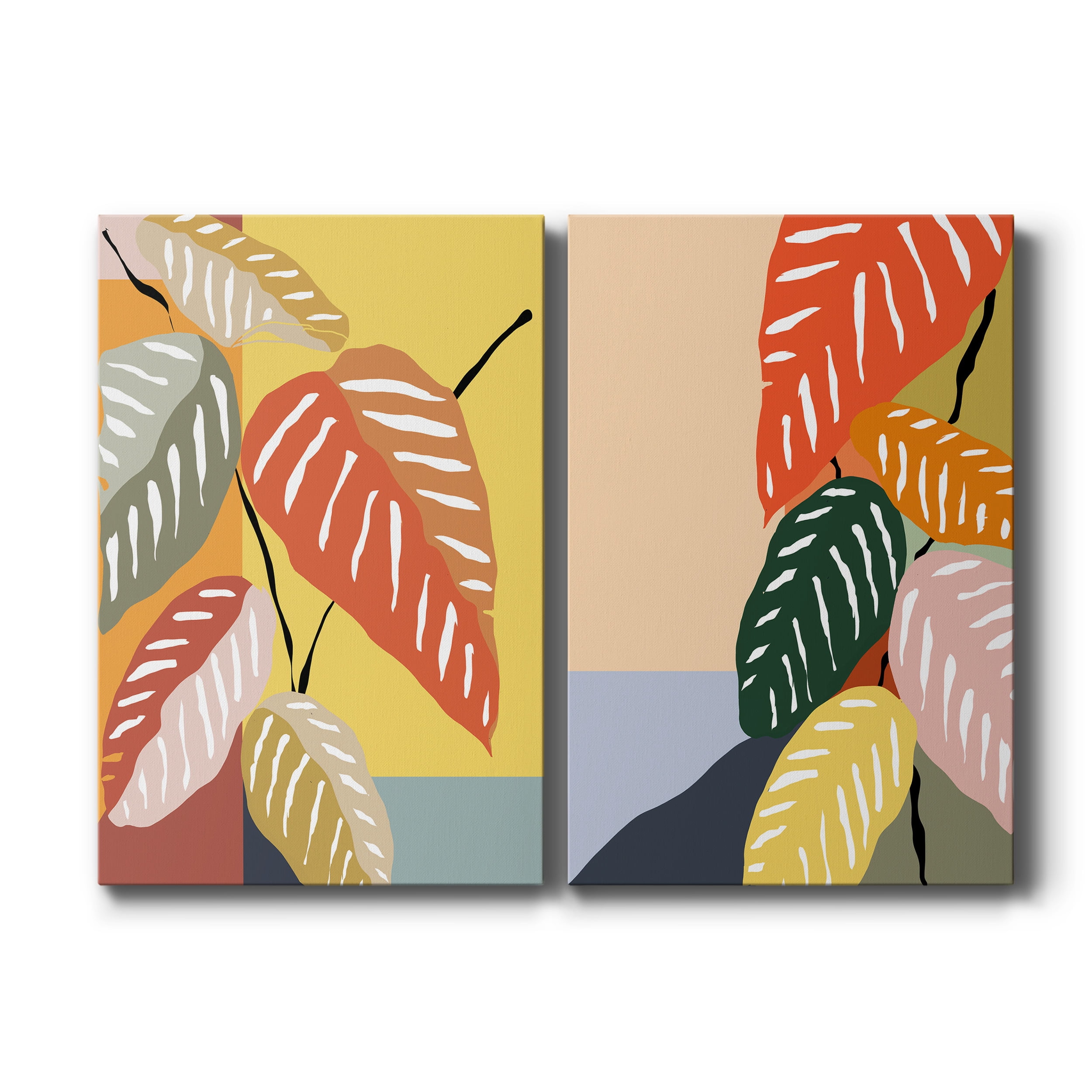 Tropical Plant I Premium Gallery Wrapped Canvas - Ready to Hang - Set of 2 - 40 x 60 Each