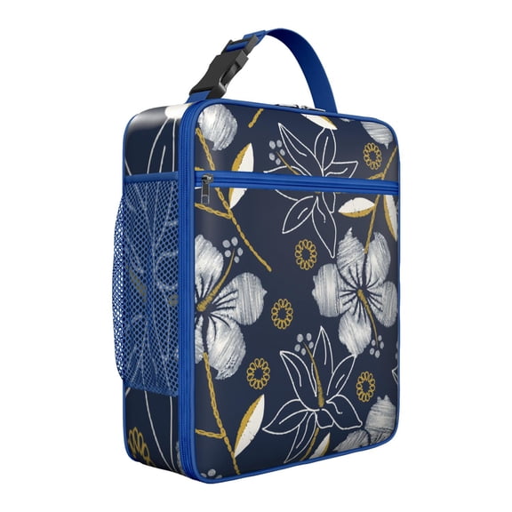 Tropical Plant Jungle Leaves Insulated Lunch Bag – Hawaiian Tropical Leaf Palm Leaf Hawaiian Floral Aloha Colorful Exotic Beach Vacation Palm Inspired Floral Leafy Summer Vibrant Retro Botanical Tote