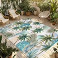 thumbnail image 1 of Tropical Plant Outdoor Rug for Patio/Deck/Porch, Non-Slip Large Area Rug 6 x 9 Ft, Summer Watercolor Boho Green Palm Trees Indoor Outdoor Rugs Washable Area Rugs, Reversible Camping Rug Carpet Runner, 1 of 8