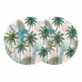 thumbnail image 1 of Tropical Plant Round 13 Inch Placemats Set of 2, Summer Watercolor Boho Green Palm Trees HeatResistant Non Slip Place Mats for Dining Table, Wipeable Braided Kitchen Table Mats for Housewarming, 1 of 9
