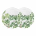 thumbnail image 1 of Tropical Plant Round 13 Inch Placemats Set of 2, Summer Watercolor Green Palm Leaves HeatResistant Non Slip Place Mats for Dining Table, Wipeable Braided Kitchen Table Mats for Housewarming, 1 of 9