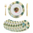thumbnail image 1 of Tropical Plant Round 13 Inch Placemats Set of 8, Summer Watercolor Boho Green Palm Tree Beige HeatResistant Non Slip Place Mats for Dining Table, Wipeable Braided Kitchen Table Mats for Housewarming, 1 of 9
