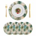 thumbnail image 1 of Tropical Plant Round 15 Inch Placemats Set of 4, Summer Watercolor Boho Palm Tree on Linen HeatResistant Non Slip Place Mats for Dining Table, Wipeable Braided Kitchen Table Mats for Housewarming, 1 of 9
