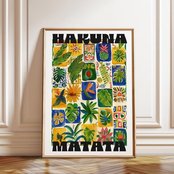 Tropical Plant Tiles Island Boho Wall Art Decoration