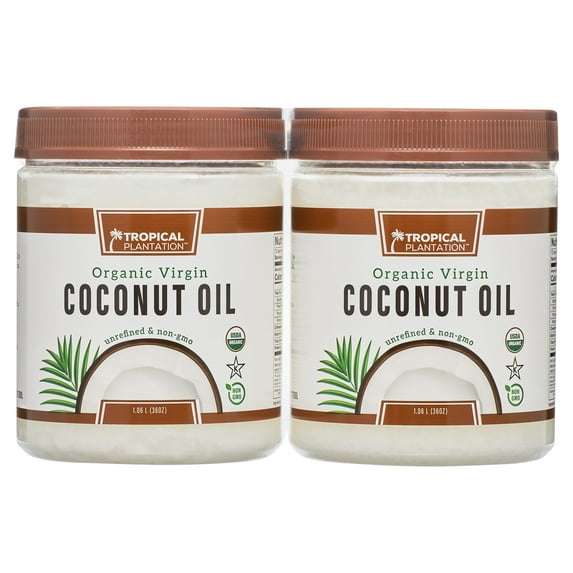 Tropical Plantation Organic Coconut Oil, 72 fl oz, 2 Pack