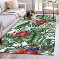 thumbnail image 1 of Tropical Plants Area Rugs 3'x5', Washable Small Throw Rugs for Living Room Bedroom, Summer Watercolor Parrots Green Leaves Indoor Outdoor Rug Non-Slip Low Pile Carpet Runner Reversible Floor Mats, 1 of 8