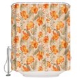 thumbnail image 1 of Tropical Plants Bathroom Shower Curtains with 12 Hooks Polyester Waterproof Shower Curtain for Stalls and Bathtubs Vintage Country Summer Orange Floral Leaf Decorative Bathroom Curtain 72x84 Inches, 1 of 9