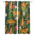 thumbnail image 1 of Tropical Plants Black Out Curtains 63 Inch Long, Room Darkening Draperies Curtains Panels, Summer Botanical Animals Flowers Leaves Thermal Insulated Curtain for Bedroom Living Room 52"x63" 2 Panels, 1 of 8