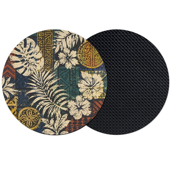 Tropical Plants Coasters Set of 2, Absorbent Coasters for Drinks, Boho Farmhouse Palm Leaves Floral Patterned Coaster for Desk Coffee Table Protection, Home Decor House Warming Gifts 4"