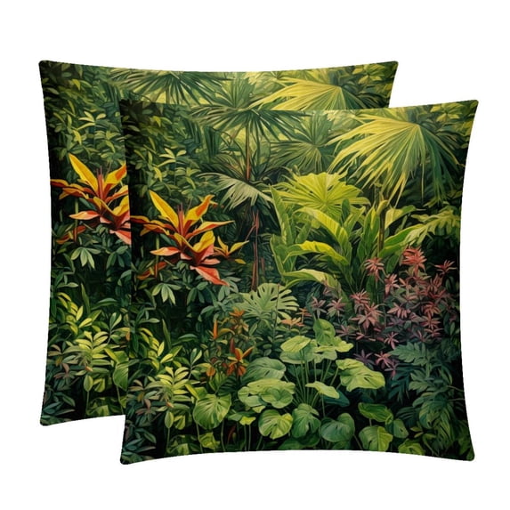 Tropical Plants Covers Set of 2 with Velvet Fabric and Unique Patterns for 16x16, 18x18, 20x20 Inch Throw Pillow Inserts, Throw Pillows, Throw Pillow - for Any Occasion