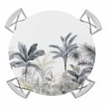 thumbnail image 1 of Tropical Plants Elastic Fitted Round Table Cover Monstera Palm Tree Waterproof Outdoor Tablecloth for Holiday Party, Picnic, Patio & Dining Fits Tables Up to 36"-44", 1 of 8
