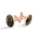 thumbnail image 1 of Tropical Plants Elegant Dress Shirt Cufflink Set for Men, Made of Stainless Steel, for Any Formal Occasion, 1 of 6