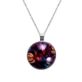 thumbnail image 1 of Tropical Plants Elegant Glass Circular Pendant Necklace - Handcrafted Jewelry for Women, 1 of 5