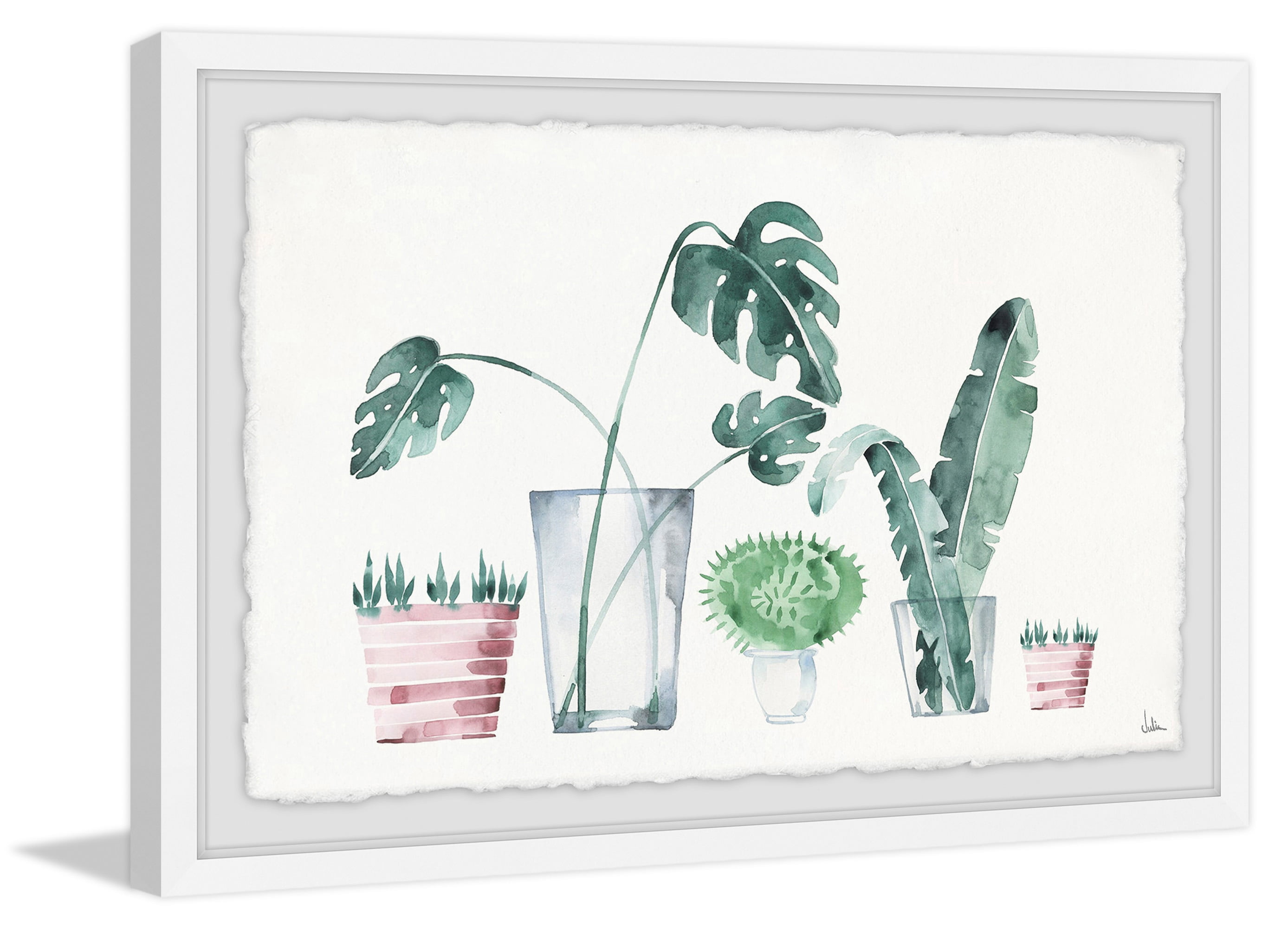 Tropical Plants Framed Painting Print