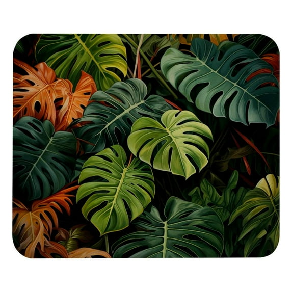 Tropical Plants Gaming Mousepad Square, 8.3x9.8 Inch Non-Slip Rubber Bottom Printed Mouse Mat for Office and Gaming