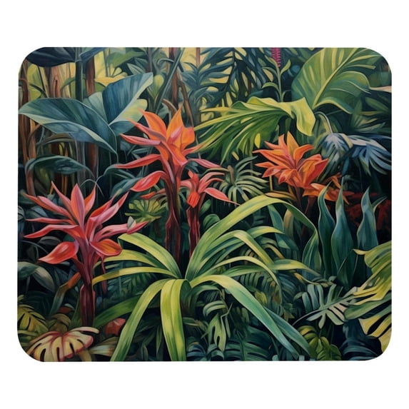 Tropical Plants Gaming Mousepad Square, 8.3x9.8 Inch Non-Slip Rubber Bottom Printed Mouse Mat for Office and Gaming